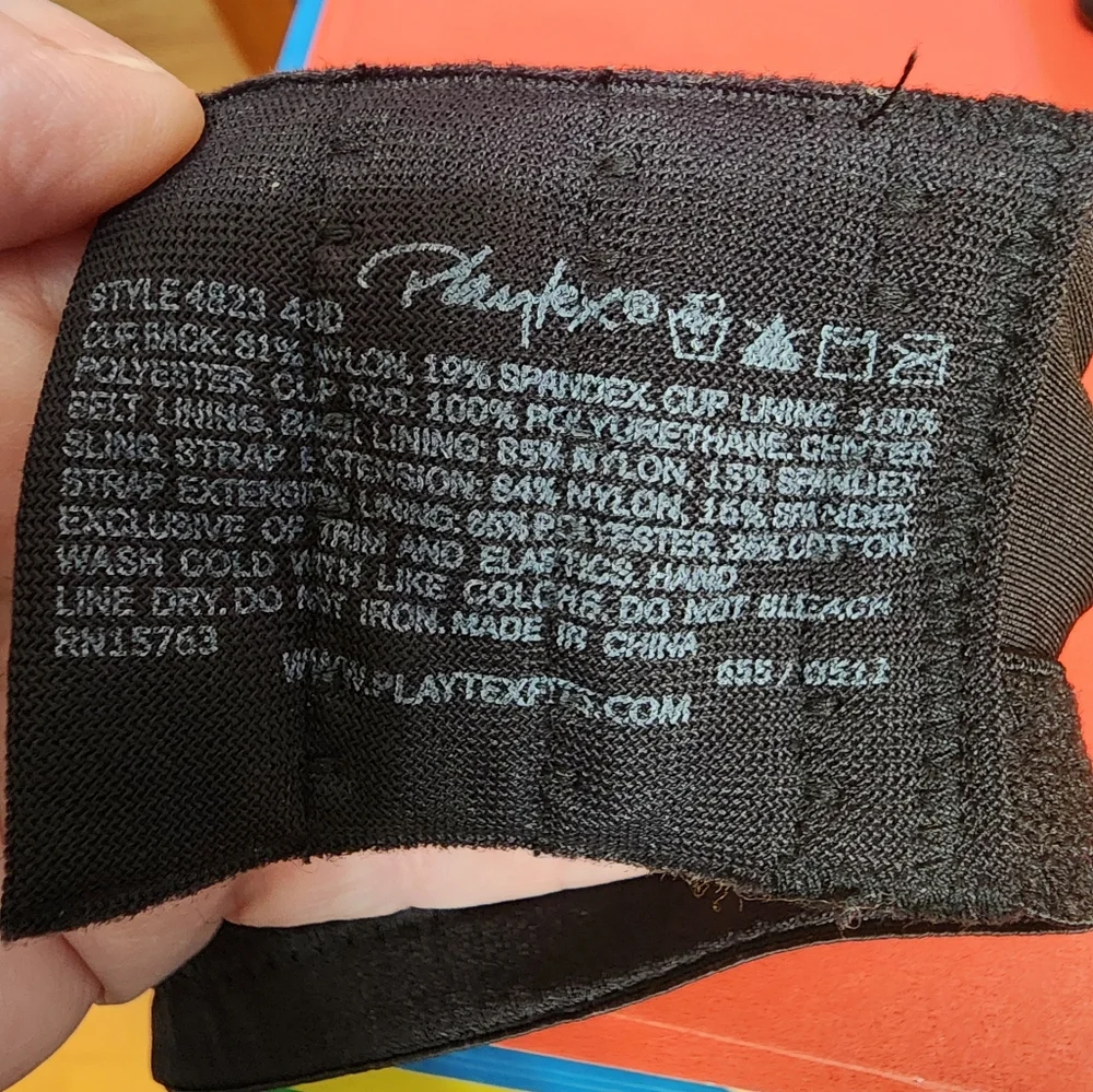 Playtex Black Seamless Support Bra 40D